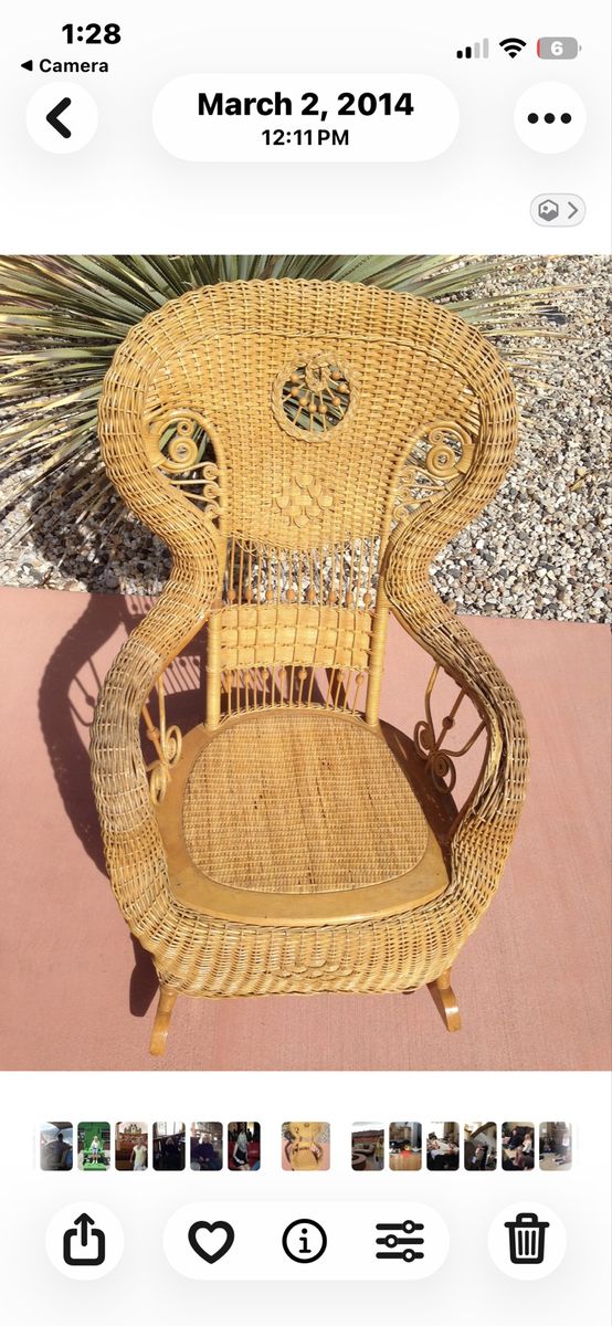 Antique high back Wicker Rocker Heywood Brothers/Wakefield Company