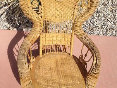 Antique high back Wicker Rocker Heywood Brothers/Wakefield Company