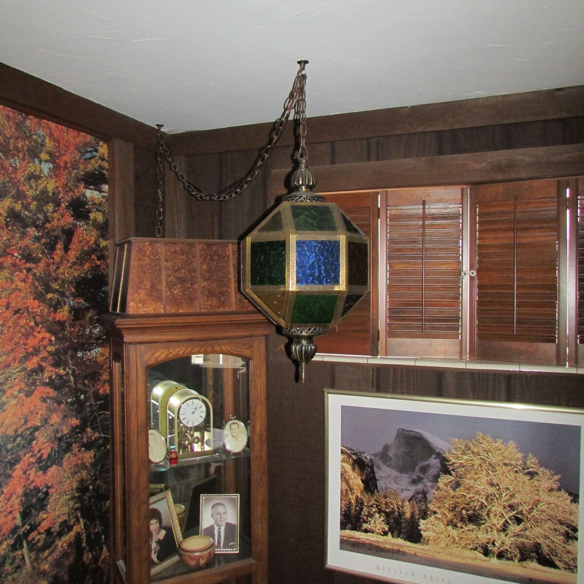 Vtg Mid Century Hanging Chain Lamp