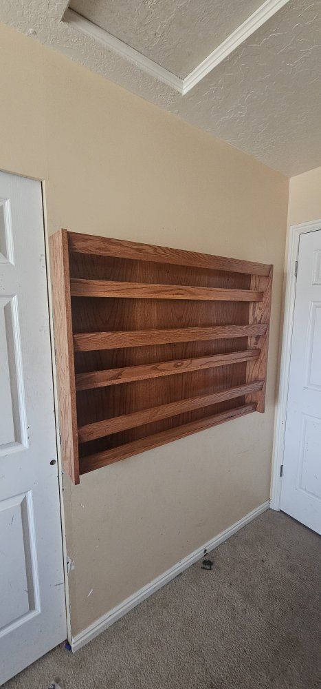 Solid Oak Wall-Mounted Display Shelf / Magazine Rack / Children's Book Display