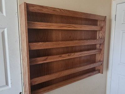 Solid Oak Wall-Mounted Display Shelf / Magazine Rack / Children's Book Display