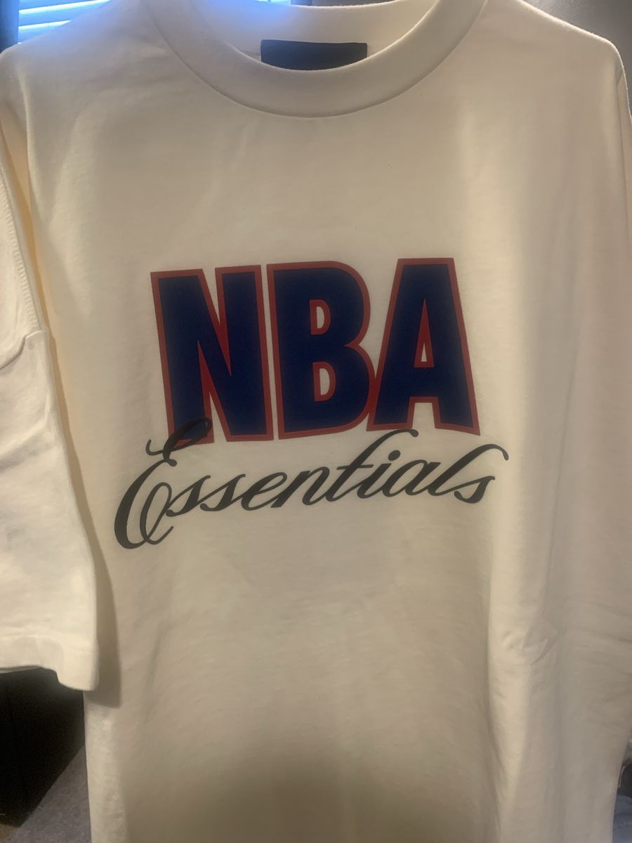 Fear of God Essentials x NBA T-shirt - Cream, Size XL - Excellent Condition
