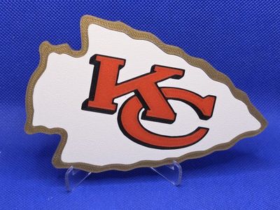 Kansas City Chiefs Logo Sign - 3D Printed KC Arrowhead - NFL Fan Decor