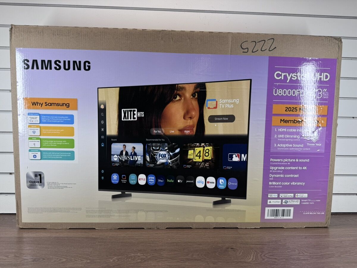 SAMSUNG U8000FD MODEL 2025 43" 4K SMART TV NEW IN BOX #WCP035540