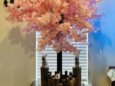 Artificial light pink blossom tree
