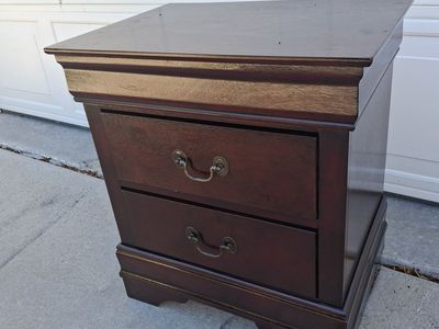 tall all wood night stand/bebe