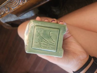 Vintage-Style Green Glazed Ceramic small pot