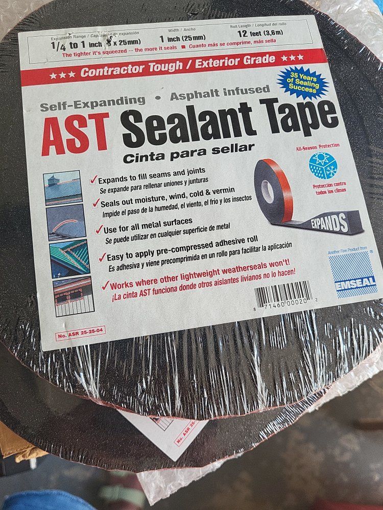 EMSEAL AST Self-Expanding Asphalt Infused Sealant Tape ASR-25-25-04, 1" W x 12' L, 12 Rolls