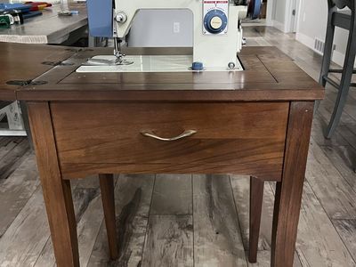 Vintage white sewing machine