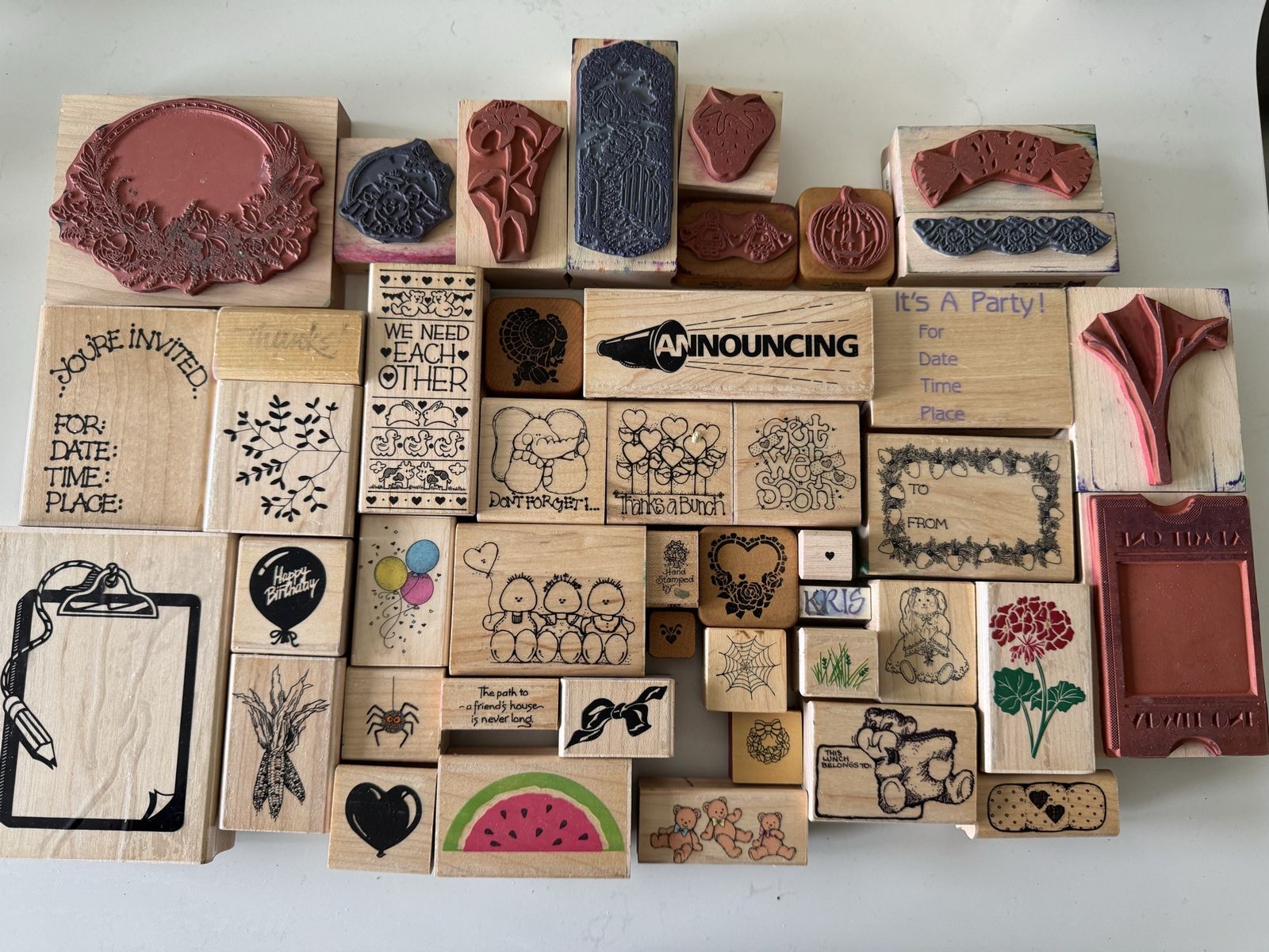 Large Assorted Rubber Stamp Lot - Crafting, Scrapbooking, Card Making, Decorations