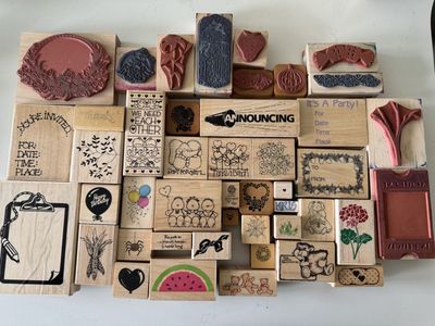 Large Assorted Rubber Stamp Lot - Crafting, Scrapbooking, Card Making, Decorations