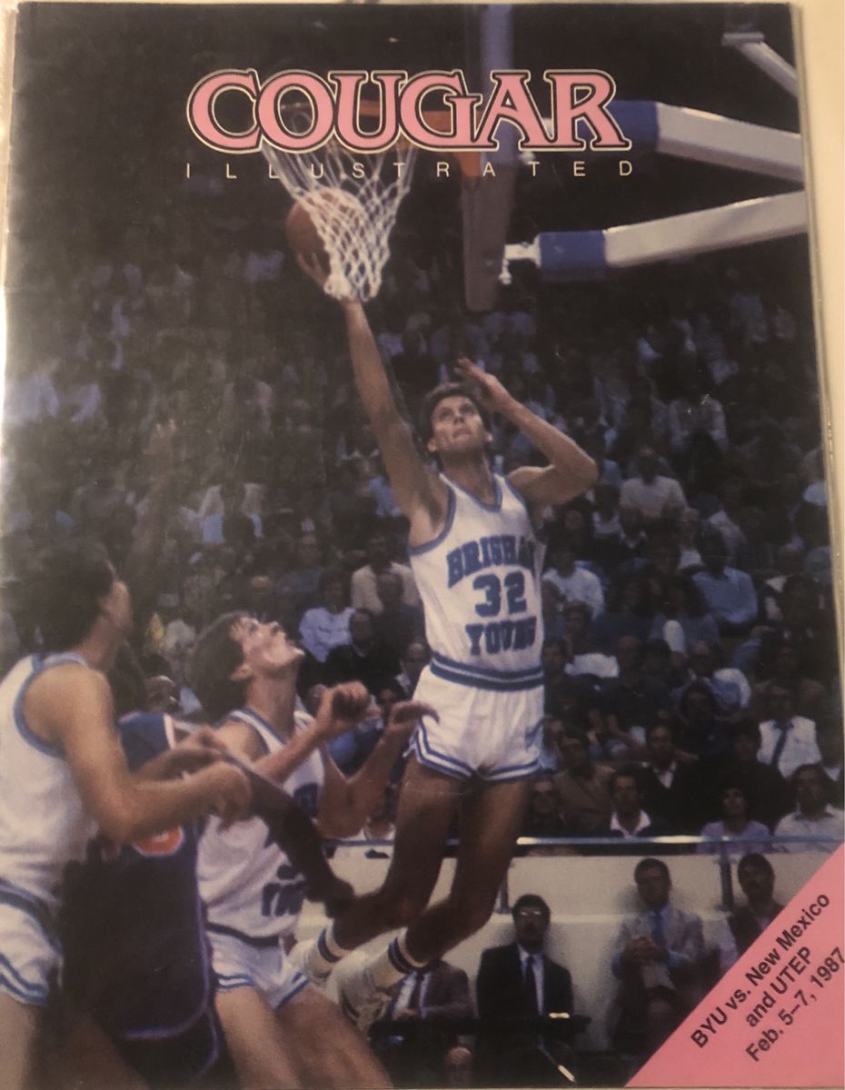 Vintage 1987 Cougar Illustrated Magazine BYU Basketball vs. New Mexico & UTEP, Feb 5-7