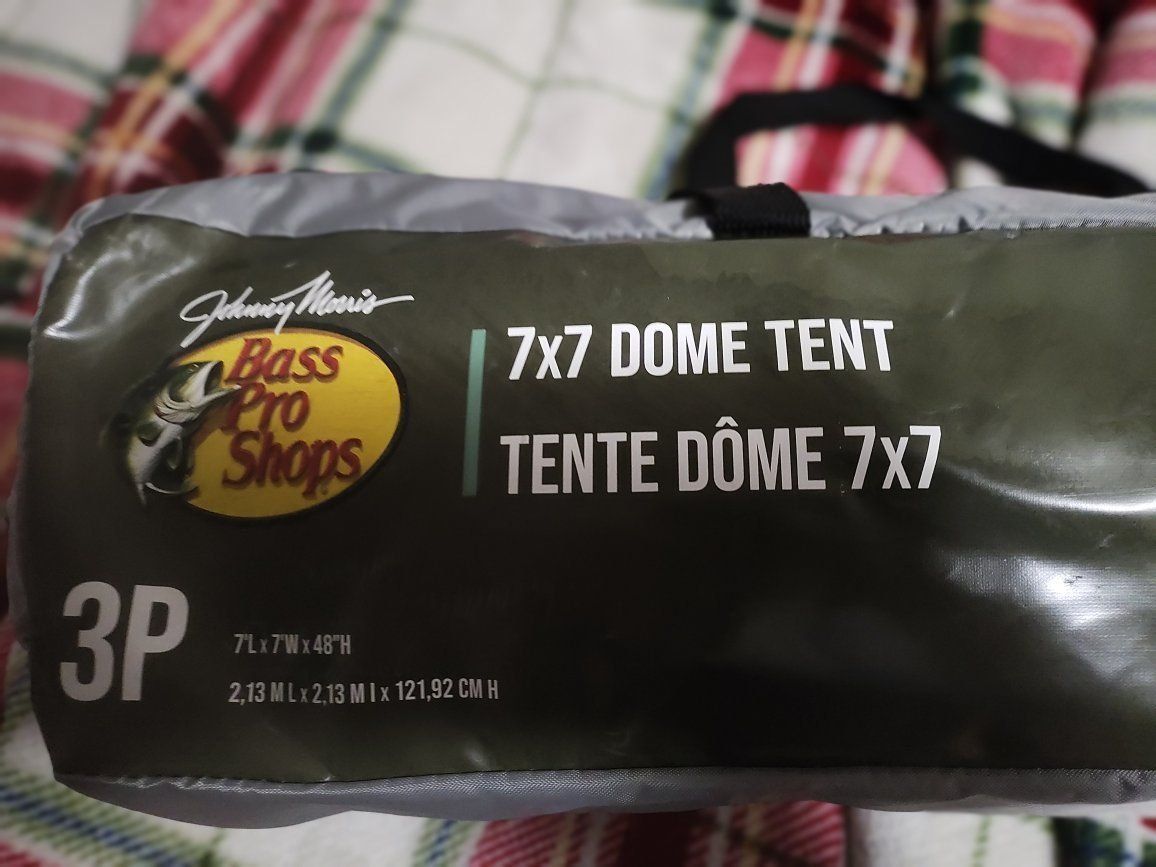 Bass pro shop 7x7 dome Tent
brand new