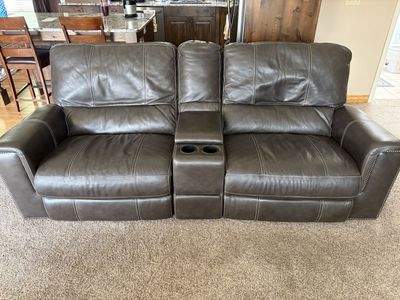 Leather couch and loveseat