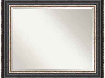 Amanti Art 28x34 Black Bathroom Mirror
