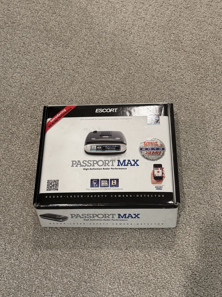 Escort Passport Max 2 HD Radar Laser Detector with GPS & Defender Database, Black