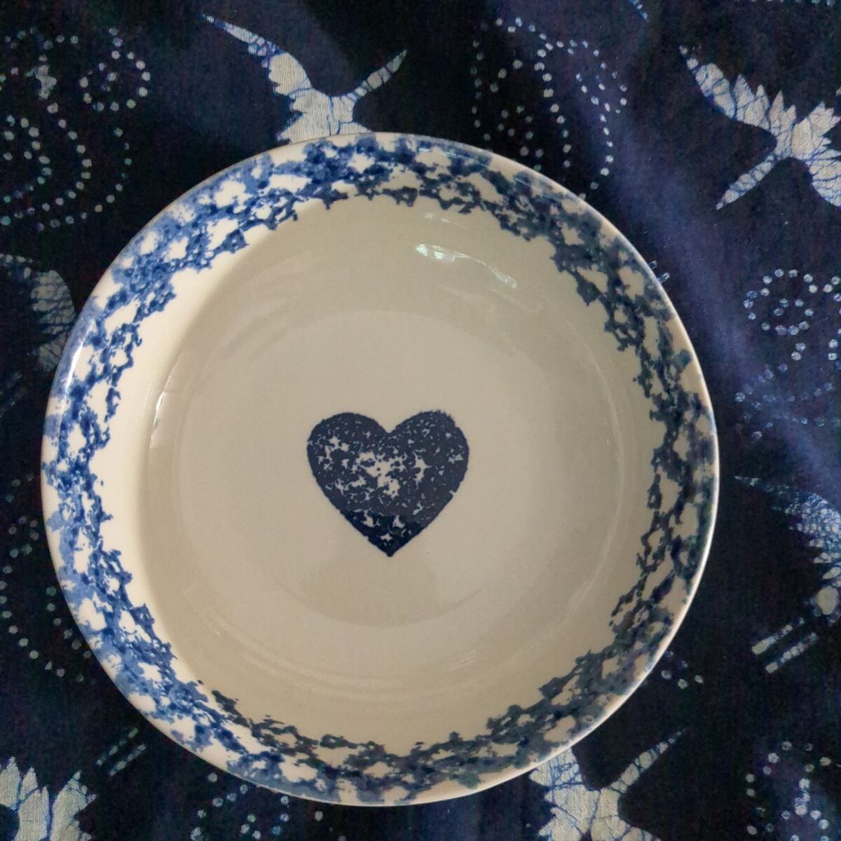 Folk Craft heart cereal or soup bowl