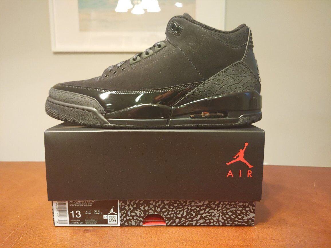 Size 13 - Jordan 3 'Black Cat'