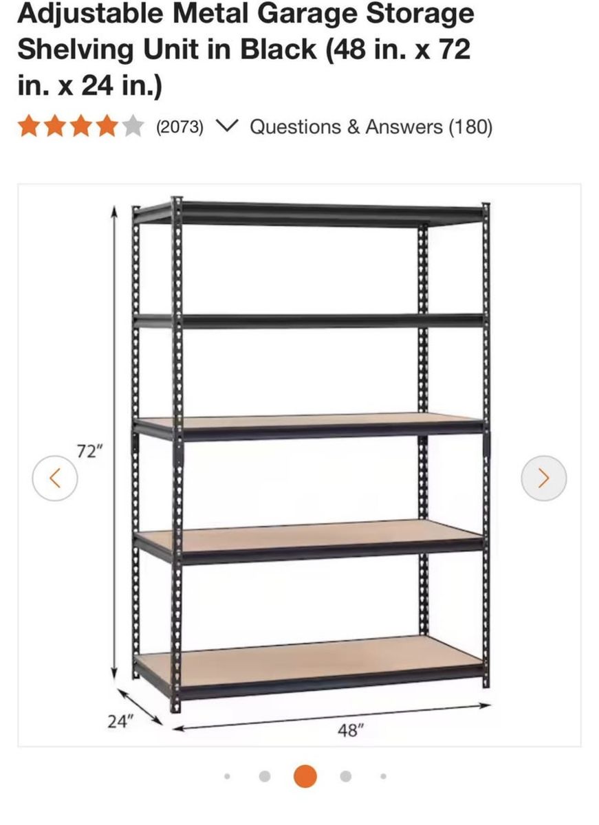 Heavy Duty 5-Shelf Garage Shelving Units 6 Feet Tall