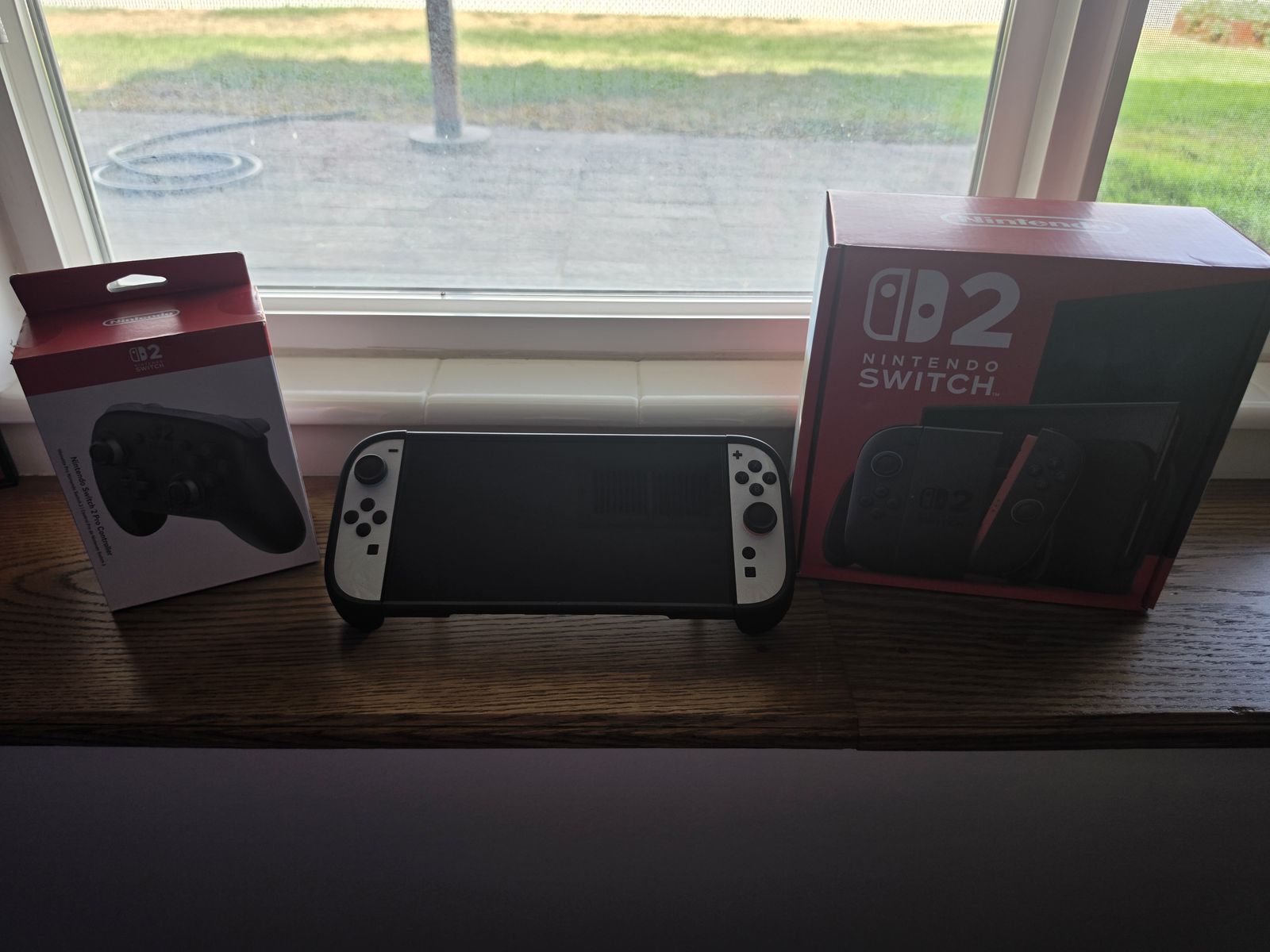 Switch 2 with pro controller and dbrand grips and case