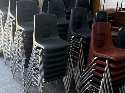 Plastic and Metal Stacking Chairs - Used by Skyline High Seminary - Must Go by 3 pm on 7/14/26
