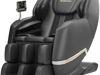 Real Relax Full Body Zero Gravity Shiatsu Recliner Electric Massage Chair, Brown