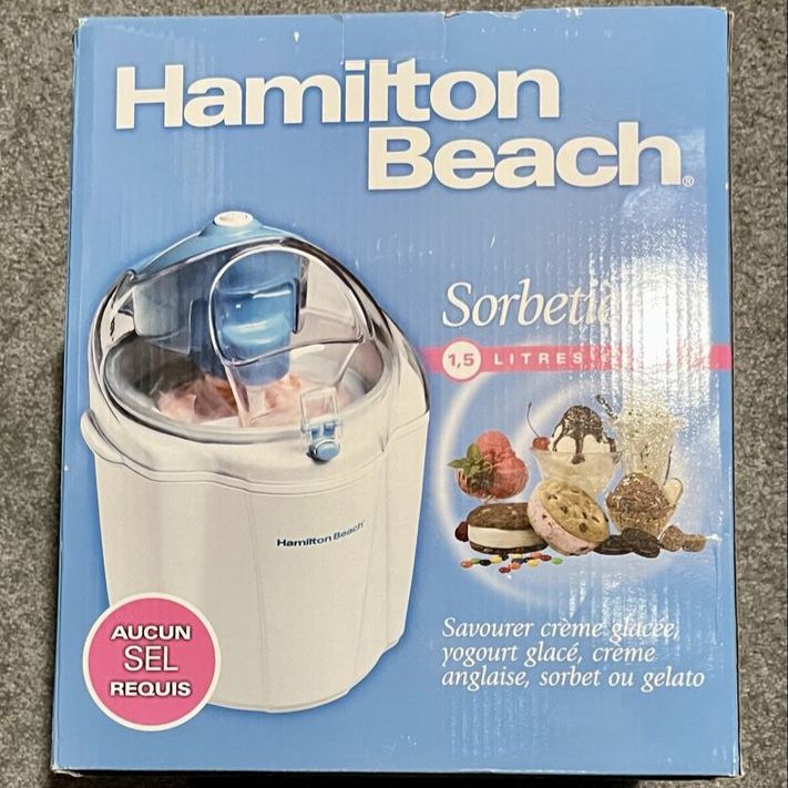 Hamilton Beach Sorbet/Ice Cream Maker 1.5L Capacity + Ben & Jerry's Homemade Ice Cream Book