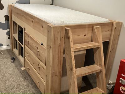 Twin xl bed with drawers. Mattress included.