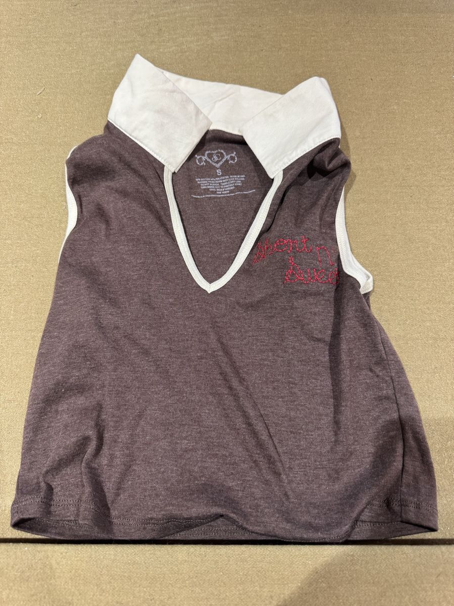 Sabrina Carpenter Short n Sweet Tank Top - Brown with White Collar, Size S