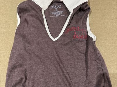 Sabrina Carpenter Short n Sweet Tank Top - Brown with White Collar, Size S
