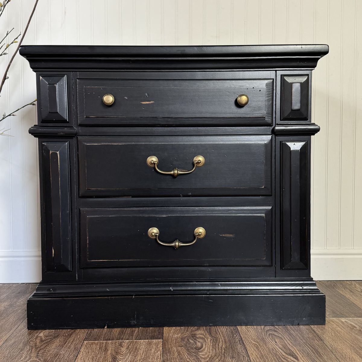 Rustic Black Nightstand