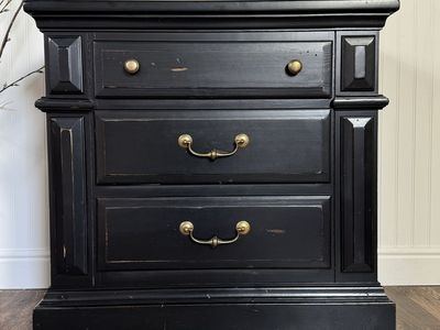 Rustic Black Nightstand