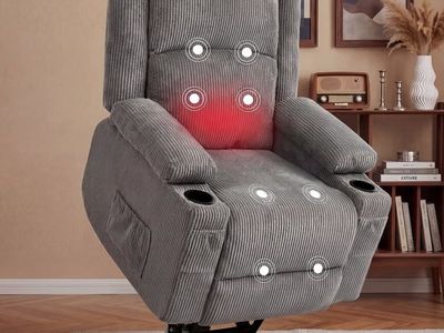 IKAKOS Power Lift Recliner Chair with Massage and Heat, 400 lbs Heavy Duty, Grey