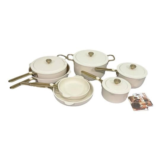 NEW IN BOX Our Place 14-PC Essential Ceramic Nonstick Cookware Set Cream