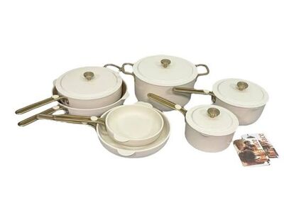 NEW IN BOX Our Place 14-PC Essential Ceramic Nonstick Cookware Set Cream