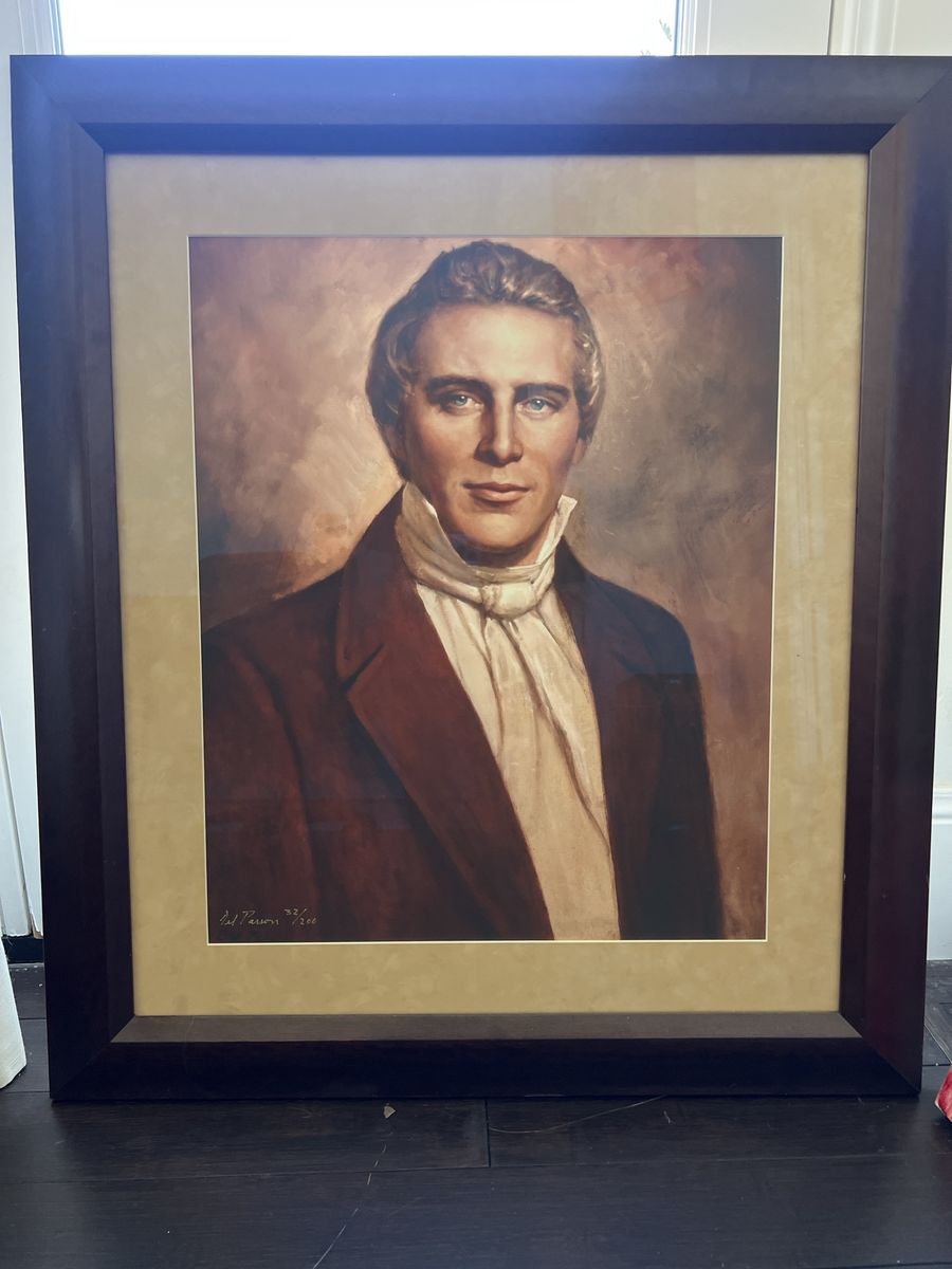 Del Parson Signed Framed Print 'American Prophet' Joseph Smith Portrait Numbered 32/200