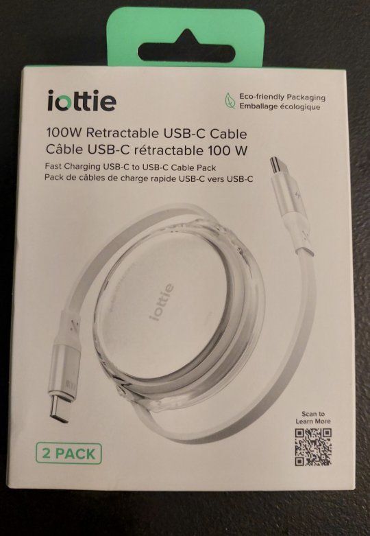 New USB C Charger Data Cable 100W 3ft Retractable