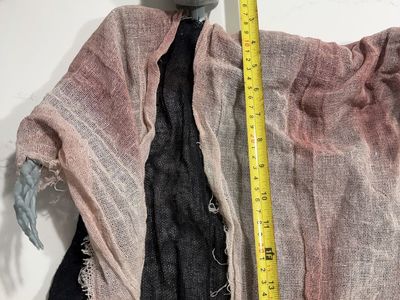 Creepy Halloween Zombie Ghoul Hanging Prop with Tattered Gauze Fabric