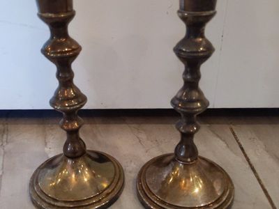 Vintage Heavy Silver Plated Candlestick Holders, Set of 2, 6.5 inches tall, Made in China