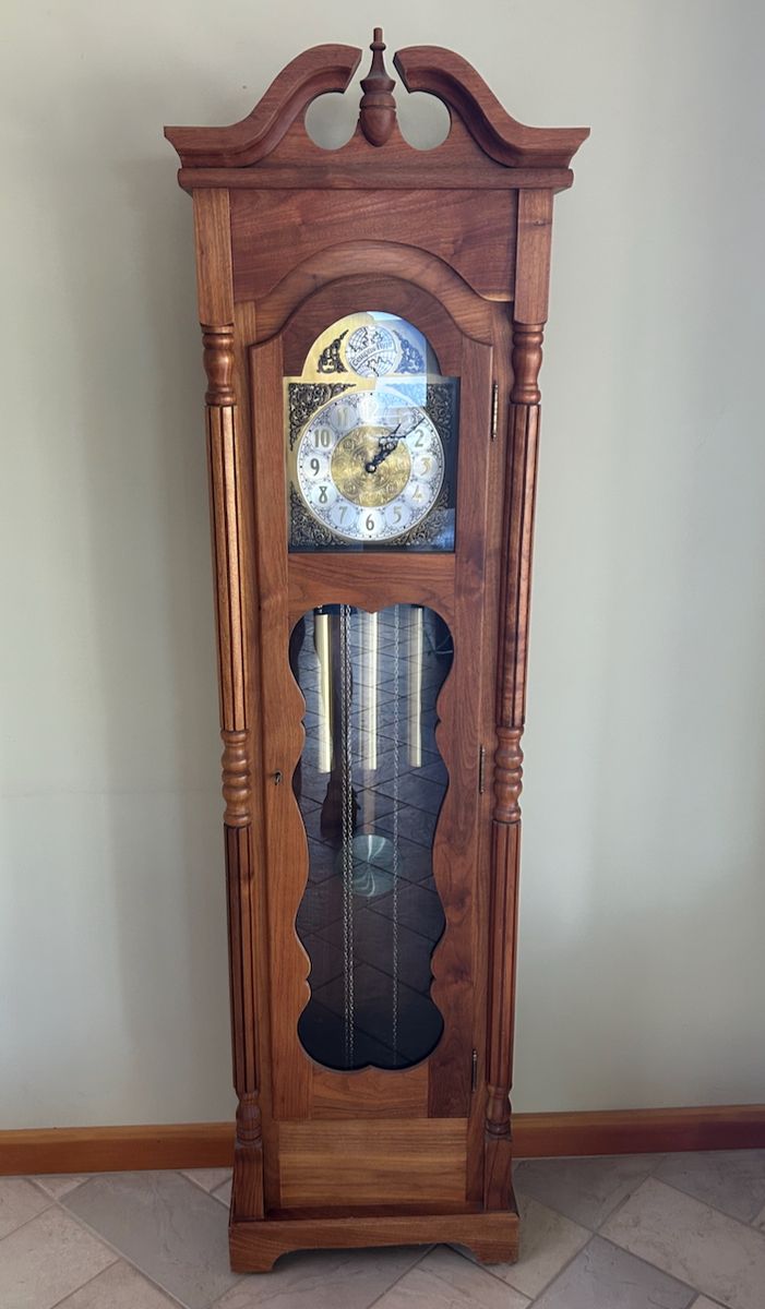 Krauss Black Walnut Grandfather Clock – Made in Amana, Iowa