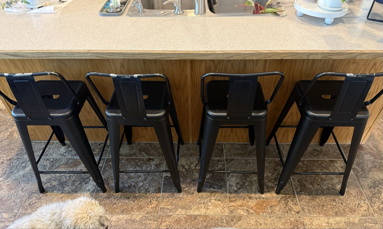 4 Metal Bar Stools
