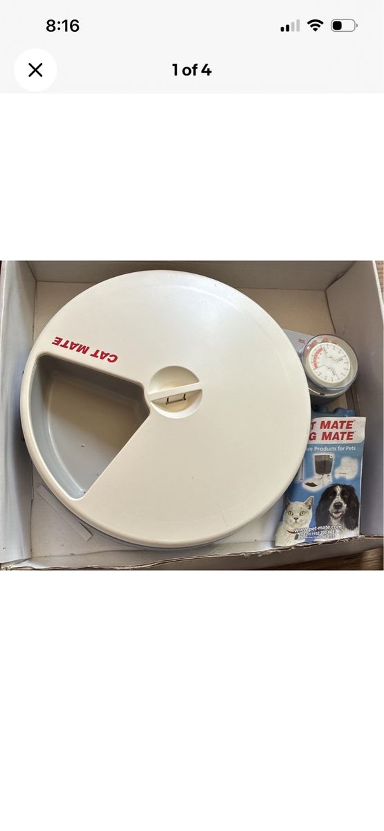 CAT MATE C50 Automatic Pet Feeder - 5 Meal Timer, White, for Cats & Dogs