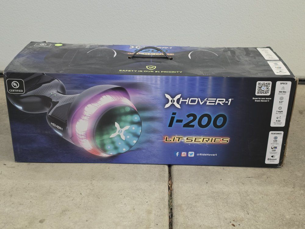 Hover-1 i-200 Lit Series Hoverboard - Max 160 lbs, 7mph, 4mi Range, LED Lights, Bluetooth