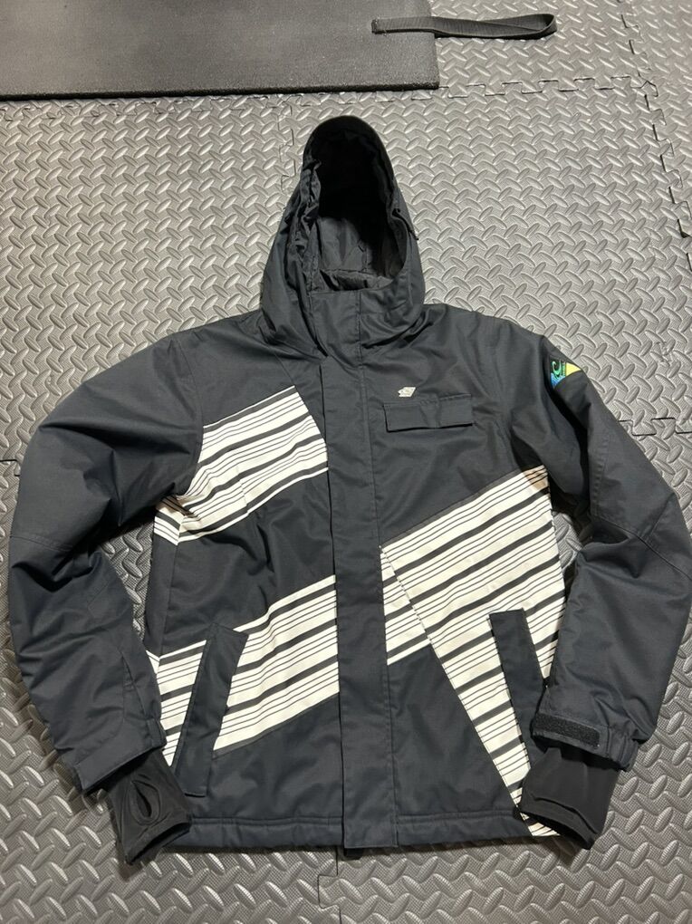 Oneill Black White Snowboard Coat Parka XL