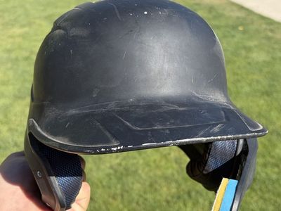 Rawlings Black MLB Baseball Batting Helmet with Jaw Guard - Used, Good Condition