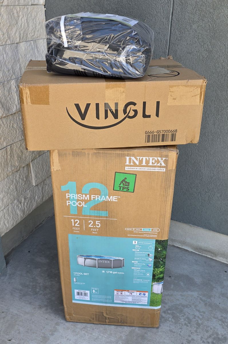 12' x 30" Intex Pool, Heavy Duty Cover, & Thick Solar Cover - All Brand New