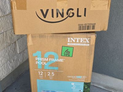 12' x 30" Intex Pool, Heavy Duty Cover, & Thick Solar Cover - All Brand New