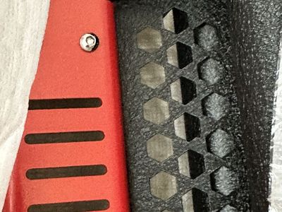Driver and Passenger Side Running Boards Side Steps - powder coated Red and Black Finish