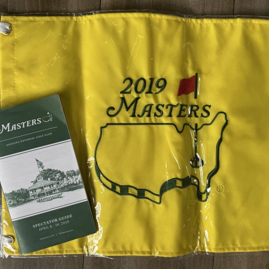 2019 Masters Tournament Official Pin Flag & Spectator Guide - Sealed, Augusta National Golf Club