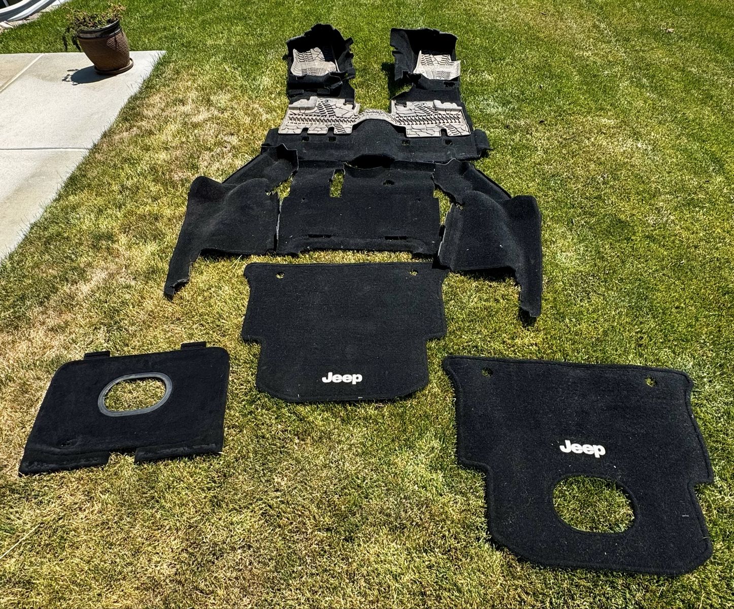 Jeep JKU Complete Carpet,  Floor Mats & Cargo Liner Set - Black Carpet & All-Weather - Used, Good Condition